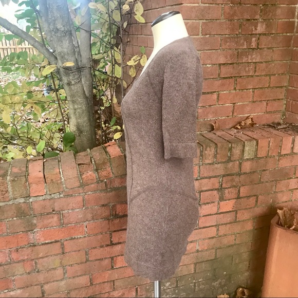 Spring & Mercer Short Sleeve Brown Tunic/Dress Sweater With Detachable Roll/Cowl - Picture 5 of 7